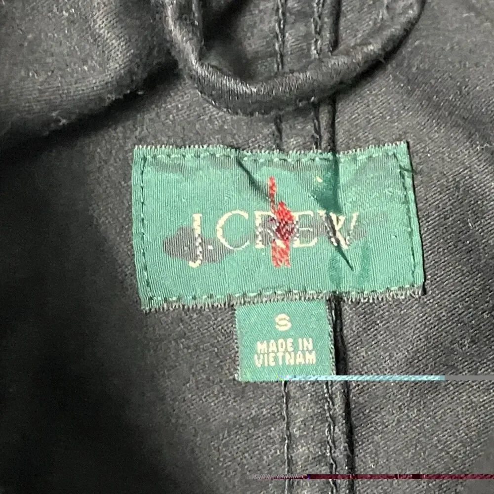 JCrew Moleskin Chore Jacket Mens S Black Button Front Workwear Utility Barn Coat